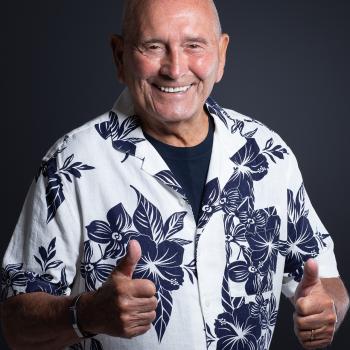 Tommy Cannon blue and white thumbs